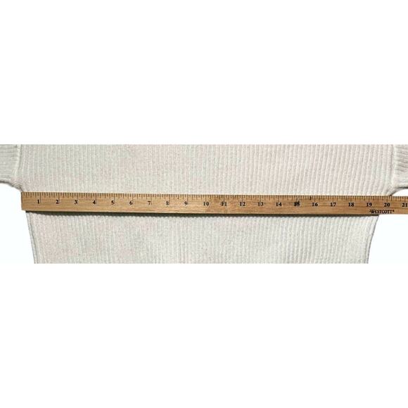 Mazik Off-the-Shoulder Gold Button Embellished Sleeve Cream Sweater Small - Picture 3 of 6